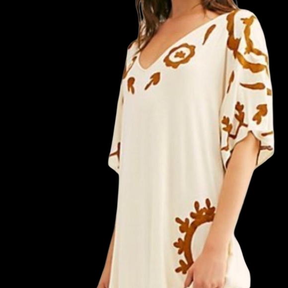 Free People Laguna Surf Cream and Tan Marigold Maxi Tee Dress Large - Picture 3 of 9